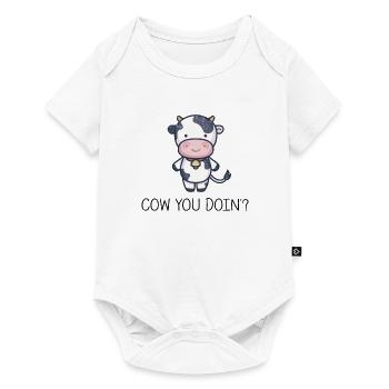Dairy cowshed farmer child cow cows farm - Baby Premium short-sleeve bodysuit - white - Front