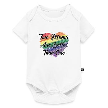 LGBT LBGBTQ Mother Mom Lesbian Gay Gay Marriage Heart - Baby Premium short-sleeve bodysuit - white - Front