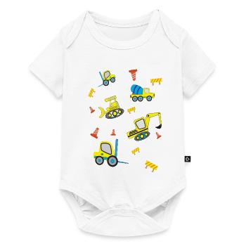 Baustellen Fahrzeuge - Baby Premium Kurzarmbody - Weiß - Vorne