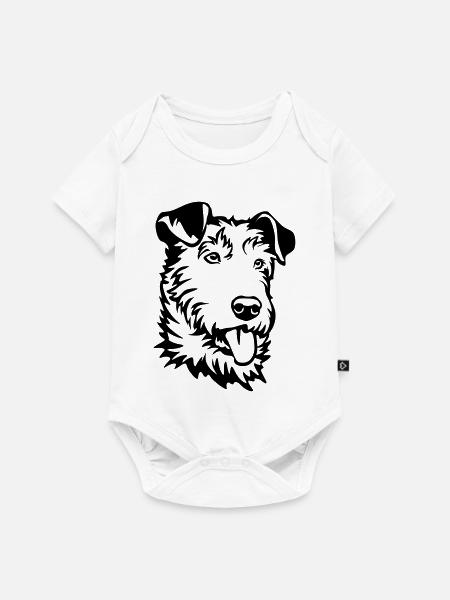 Irish Terrier Kopf - Baby Premium Kurzarmbody - Weiß