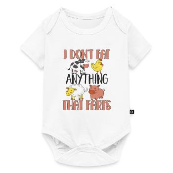 Veganer Veganismus Fleischlos Veganes Leben - Baby Premium Kurzarmbody - Weiß - Vorne