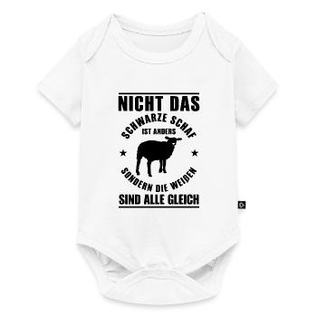 Nicht das schwarze Schaf ist anders Schäfer - Baby Premium Kurzarmbody - Weiß - Vorne