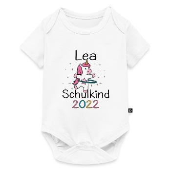Einschulung 2022 Lea Einhorn Erstklässler 2022 - Baby Premium Kurzarmbody - Weiß - Vorne