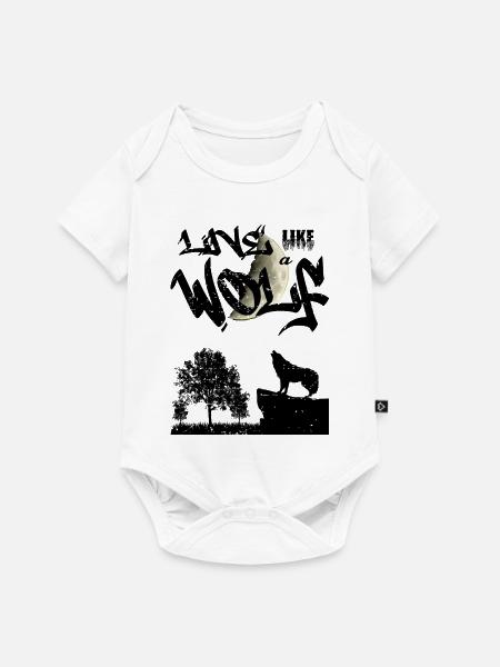 Lebe wie ein Wolf - Baby Premium Kurzarmbody - Weiß