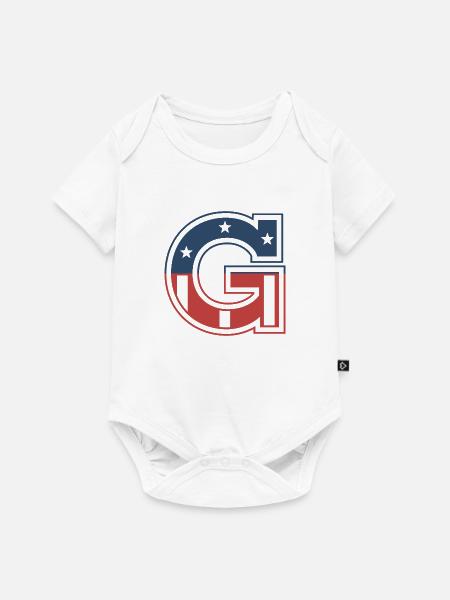 Buchstabe G USA - Baby Premium Kurzarmbody - Weiß