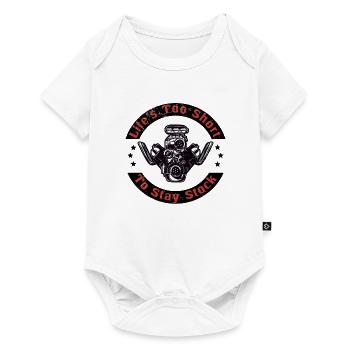 Muscel Car V8 Turbocharger Tuning Rennwagen - Baby Premium Kurzarmbody - Weiß - Vorne