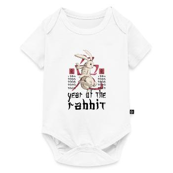 Personnage de lapin chinois Nouvel An - Body à manches courtes Premium Bébé - blanc - Devant