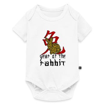 Personnage de lapin chinois Nouvel An - Body à manches courtes Premium Bébé - blanc - Devant