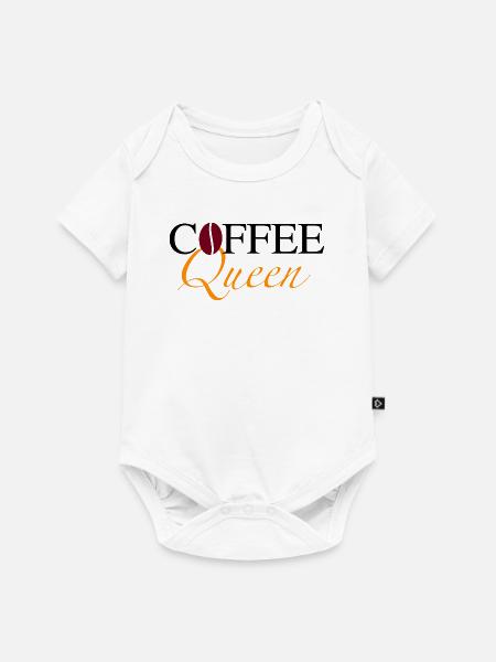 Coffee Queen mit Bohne - Baby Premium Kurzarmbody - Weiß