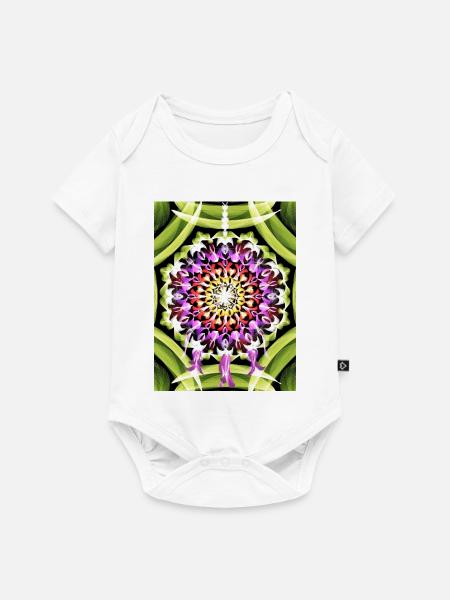 Traumfänger Blütenmandala - Baby Premium Kurzarmbody - Weiß