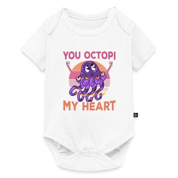 Tintenfisch Krake Oktopus Meer Tentakel Kraken - Baby Premium Kurzarmbody - Weiß - Vorne