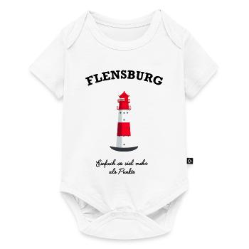 Flensburg Leuchtturm Falshöft, Mehr als Punkte - Baby Premium Kurzarmbody - Weiß - Vorne