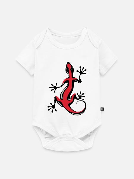 Roter Gecko - Baby Premium Kurzarmbody - Weiß