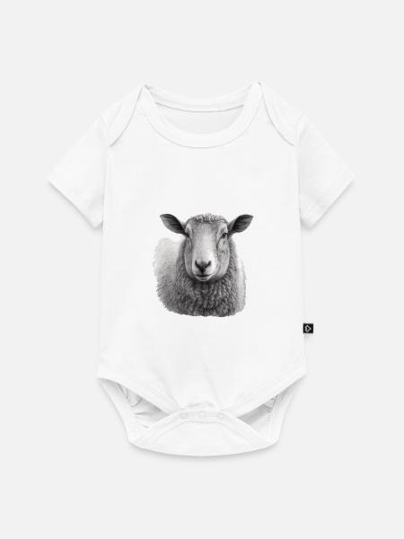 Schaf-porträt - Baby Premium Kurzarmbody - Weiß