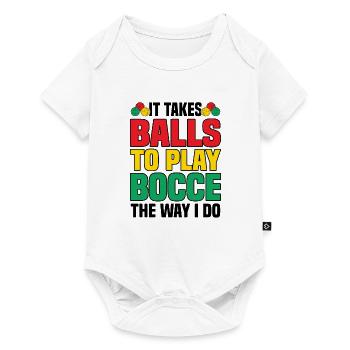 Boccia Petanque Boule Bocciaspieler Lyonnais - Baby Premium Kurzarmbody - Weiß - Vorne