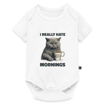 I Really hate Mornings Cat - Baby Premium short-sleeve bodysuit - white - Front