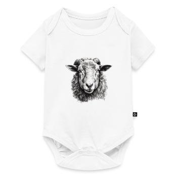 Schaf-porträt - Baby Premium Kurzarmbody - Weiß - Vorne