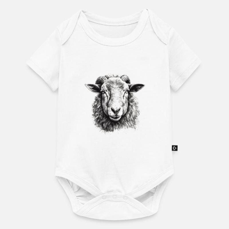 Portrait de mouton - Body à manches courtes Premium Bébé - blanc