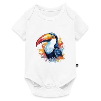 Toucan Watercolor Portrait - Baby Premium short-sleeve bodysuit - white - Front
