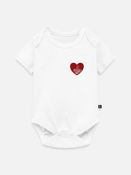 Kaffeetasse - Einfaches Design Für - Baby Premium Kurzarmbody - Weiß