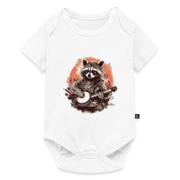 Playful Banjo Raccoon Unique Bluegrass Music - Baby Premium Kurzarmbody - Weiß - Vorne