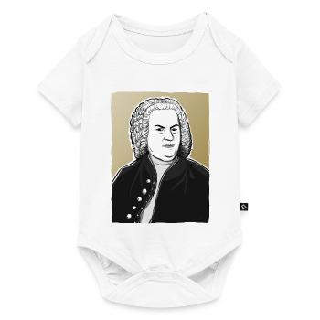 Johann Sebastian Bach en noir, blanc et or - Body à manches courtes Premium Bébé - blanc - Devant
