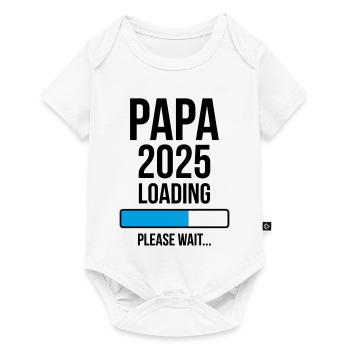 Papa 2025 Loading Bitte warten... - Baby Premium Kurzarmbody - Weiß - Vorne