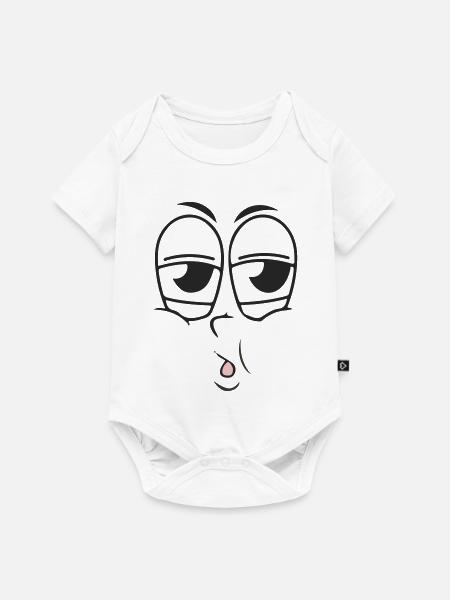 Ermüdung des Gesichts - Baby Premium Kurzarmbody - Weiß