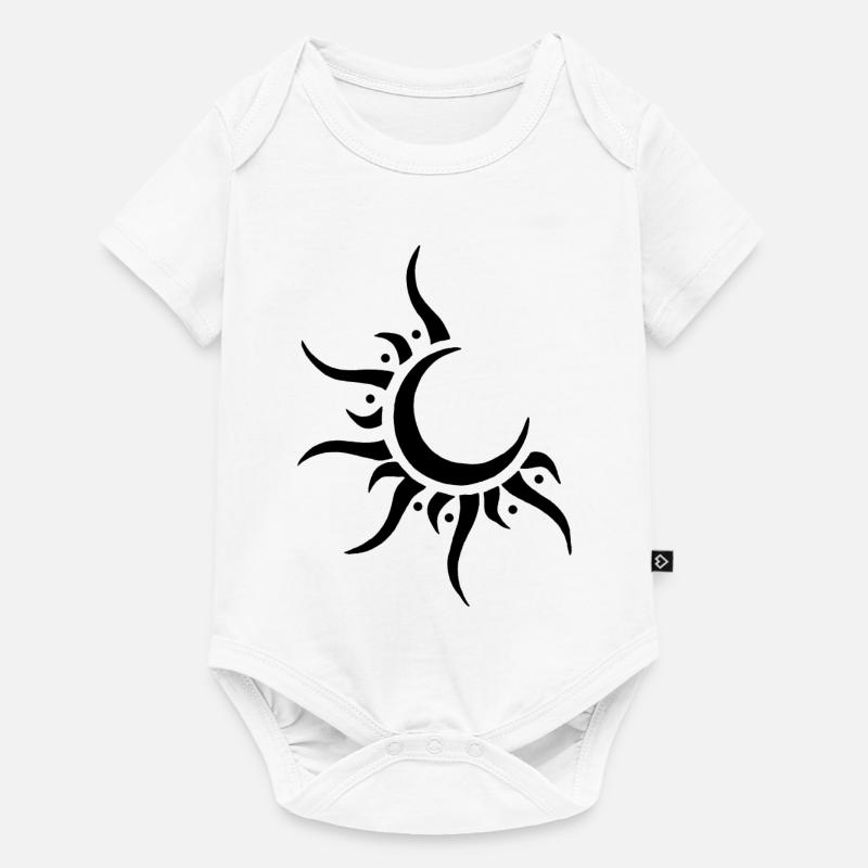 Soleil et lune noir - Body à manches courtes Premium Bébé - blanc