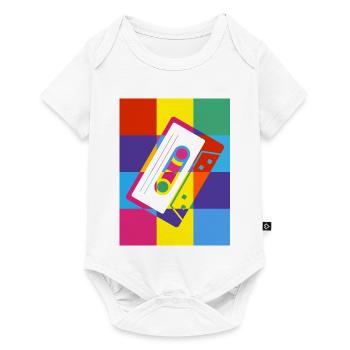 Cassette rétro Pop Art Illustration - Body à manches courtes Premium Bébé - blanc - Devant