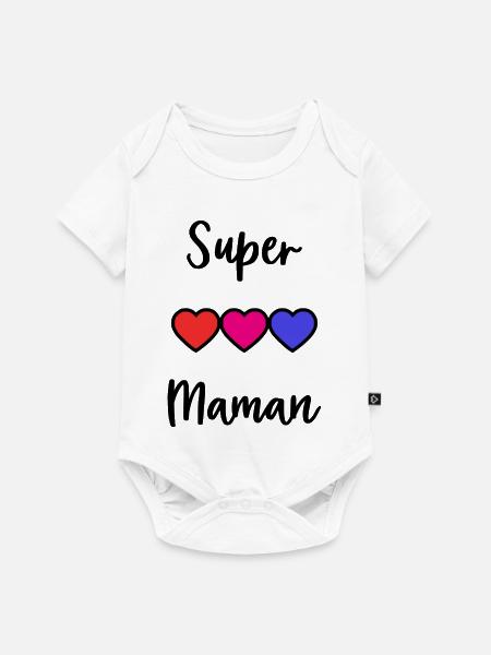 MAMA - Baby Premium Kurzarmbody - Weiß