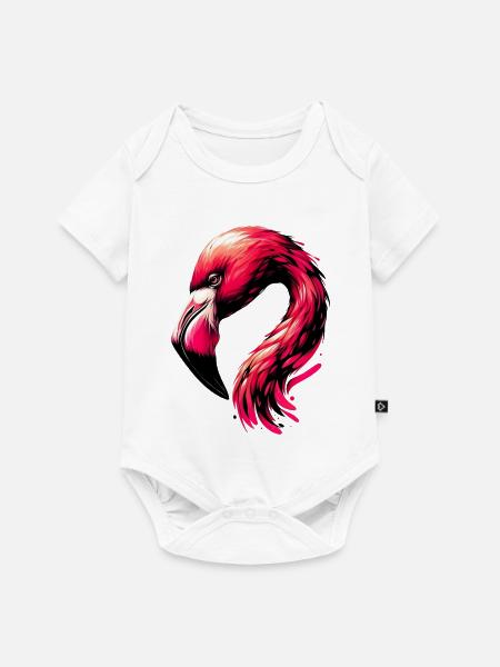 Flamingo - Baby Premium Kurzarmbody - Weiß