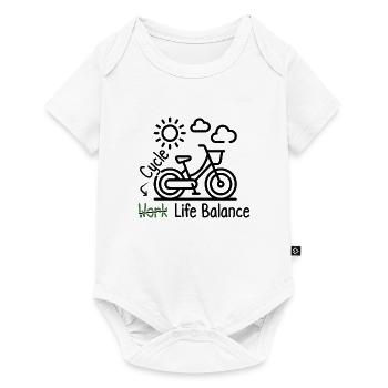 Le vélo, l’équilibre entre vie professionnelle et vie privée – un parcours vers le succès - Body à manches courtes Premium Bébé - blanc - Devant