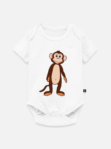 Affe - Baby Premium Kurzarmbody - Weiß