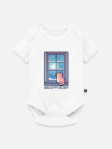 Snow Kitty Delight - Baby Premium Kurzarmbody - Weiß
