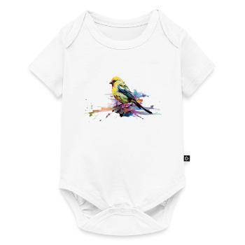 Chardonneret jaune d’Amérique Design coloré - Body à manches courtes Premium Bébé - blanc - Devant