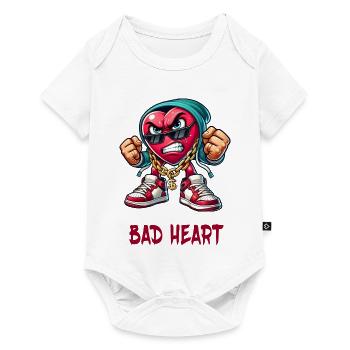 Böses Herz Design - Baby Premium Kurzarmbody - Weiß - Vorne