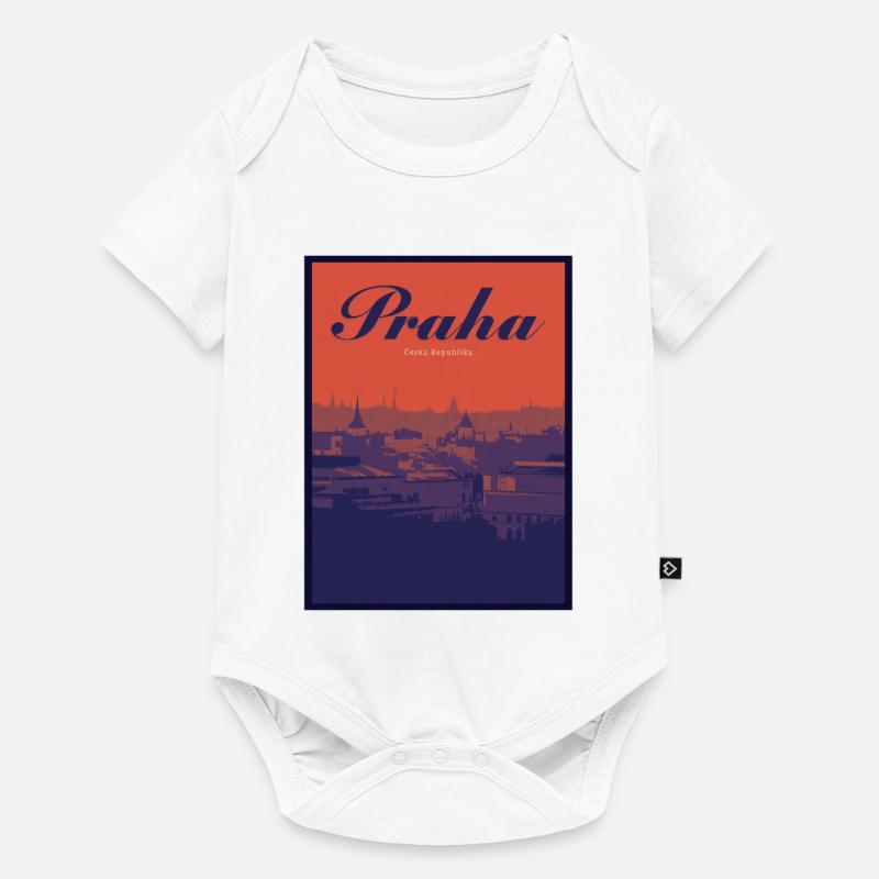Paysage urbain en gradient de Praha - Body à manches courtes Premium Bébé - blanc