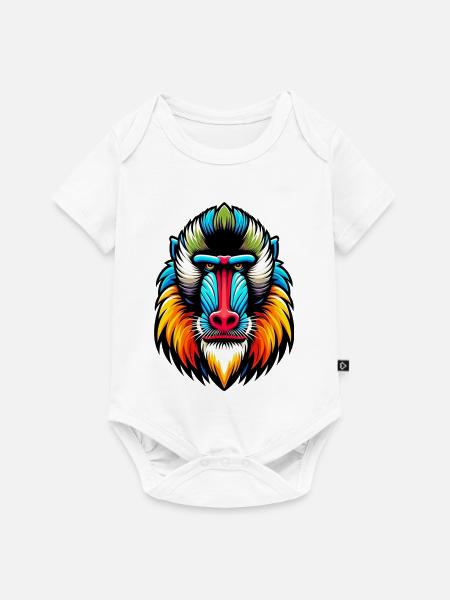 Mandrill-Affe - Baby Premium Kurzarmbody - Weiß