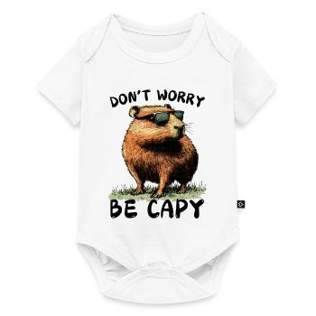 Capybara Don’t Worry Be Capy - Wasserschwein Nager - Body à manches courtes Premium Bébé - blanc - Devant