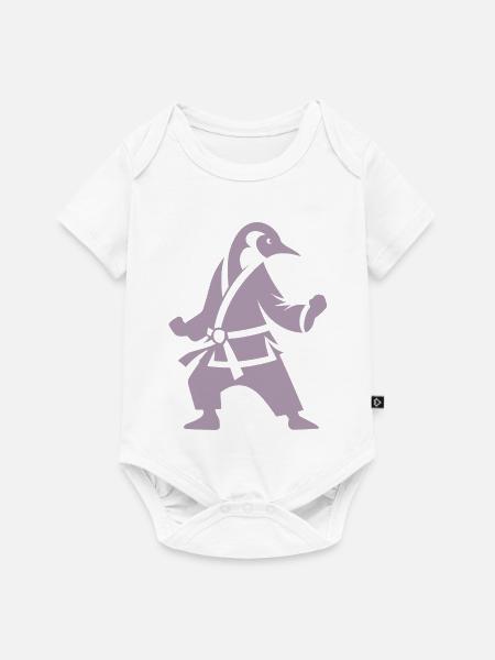 Pinguin Karate Kampfkunst Silhouette - Baby Premium Kurzarmbody - Weiß