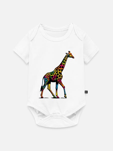 Giraffe - Baby Premium Kurzarmbody - Weiß