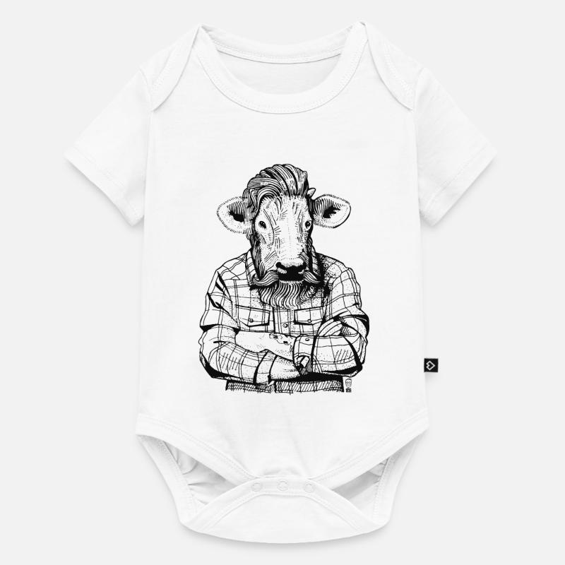 Mister Boeuf - Body à manches courtes Premium Bébé - blanc