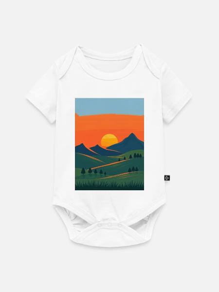 Abendlicher Berglandschafts-Wandel - Baby Premium Kurzarmbody - Weiß
