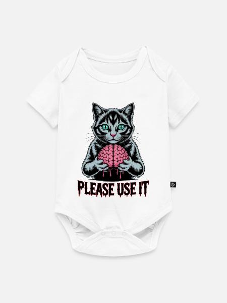 Zombie-Katze, bitte benutzen Sie sie - Baby Premium Kurzarmbody - Weiß