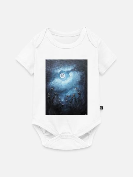 Mystische Nachtszene bei Mondschein - Baby Premium Kurzarmbody - Weiß