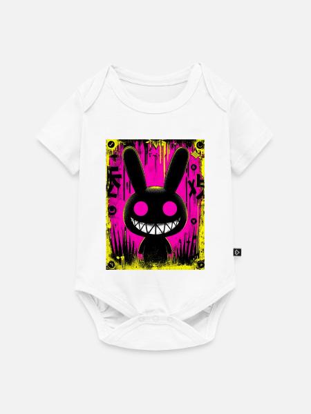 Electro Black Rabbit - Baby Premium Kurzarmbody - Weiß