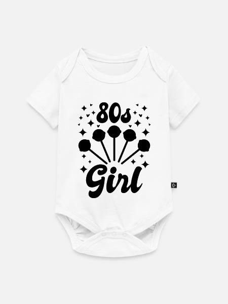 80s Girl - Baby Premium Kurzarmbody - Weiß