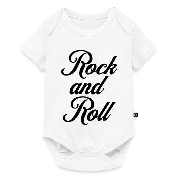 Conception de logo de typographie cursive Rock and Roll - Body à manches courtes Premium Bébé - blanc - Devant