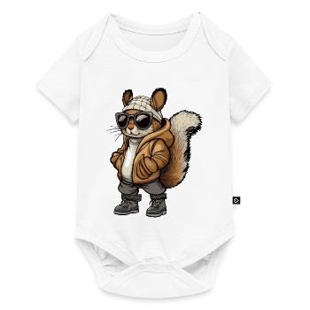 Squirrel Cool Winter - Baby Premium short-sleeve bodysuit - white - Front